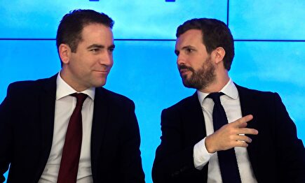 Pablo Casado y Teodoro García Egea este lunes. |  EFE