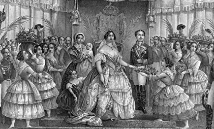 Litografía de Isabel II censurada por el gobierno de Irán. |  Archivo