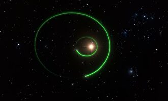 Recreación artística del exoplaneta gigante que orbita la estrella enana GJ 3512. / ICE