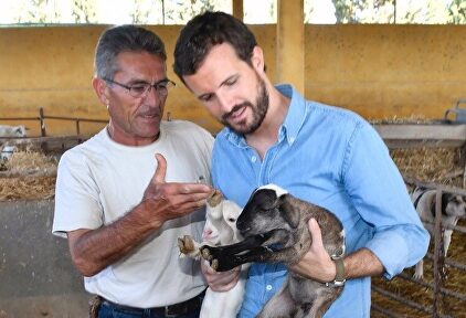 Pablo Casado visita una explotación ganadera |  EFE