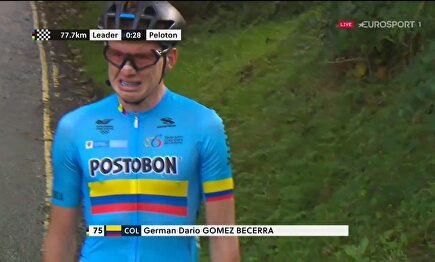 Un ciclista colombiano rompe a llorar en los Mundiales por no recibir ayuda tras un pinchazo