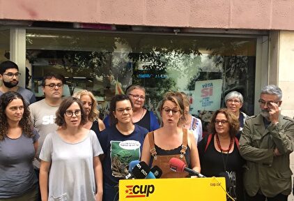 La exdiputada autonómica Mireia Vehí durante la comparecencia de este sábado. |  CUP