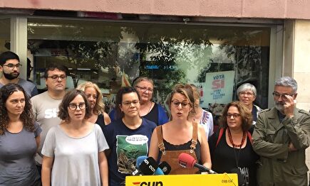 La exdiputada autonómica Mireia Vehí durante la comparecencia de este sábado. |  CUP