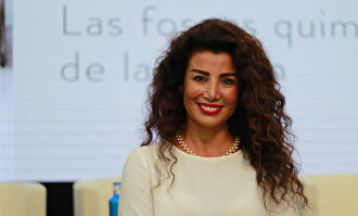Joumana Haddad, en un momento de la entrevista. |  Europa Press