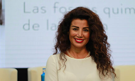 Joumana Haddad, en un momento de la entrevista. |  Europa Press