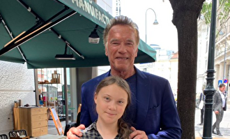 Arnold Schwarzenegger y Greta Thunberg |  Twitter