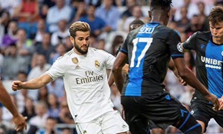 Nacho Fernández, durante el partido de Champions contra el Brujas. |  EFE