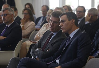 El presidente de la Xunda de Galicia, Alberto Núñez Feijóo, y el presidente del Gobierno en funciones, Pedro Sánchez, |  Beatriz Ciscar (Europa Press)