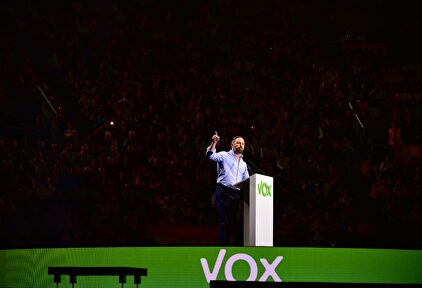 Santiago Abascal durante el mitin de Vistalegre Plus Ultra el pasado 6 de octubre |  David Alonso Rincón