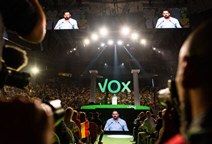 Santiago Abascal durante el acto de Vox de Vistalegre Plus Ultra | David Alonso