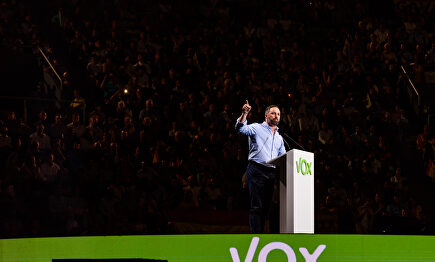 Abascal durante un mitin de Vox. |  David Alonso Rincón