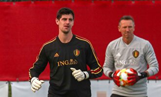 Thibaut Courtois, en un entrenamiento con la selección de Bélgica. |  Cordon Press