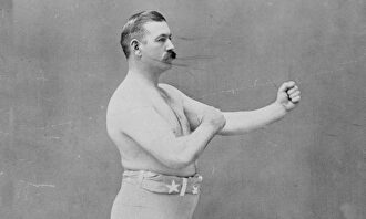 John L. Sullivan, antes del combate ante Kilrain en 1889. |  Biblioteca del Congreso de los EEUU