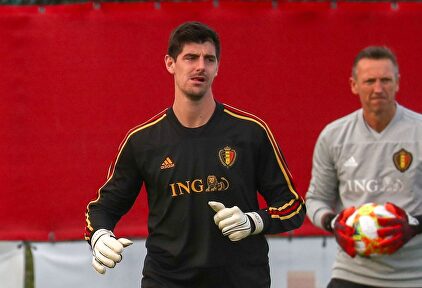 Thibaut Courtois, en un entrenamiento con la selección de Bélgica. |  Cordon Press