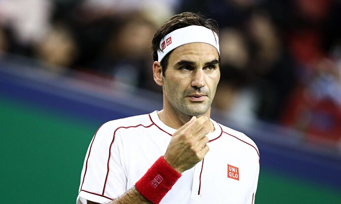 Roger Federer, durante su partido de octavos del Masters de Shanghái ante David Goffin. |  Cordon Press