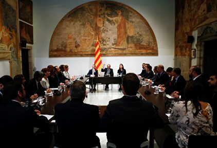 Reunión de Quim Torra con delegados del Gobierno catalán en el exterior |  EFE