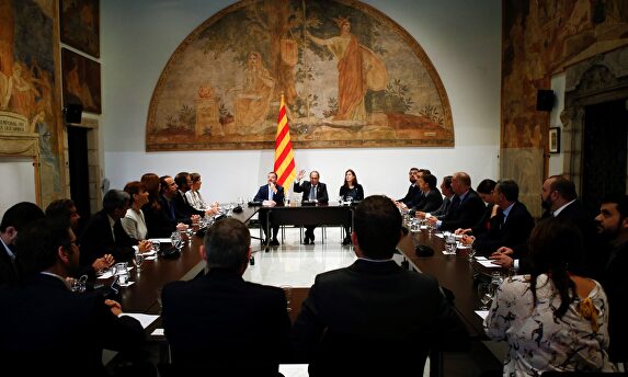 Reunión de Quim Torra con delegados del Gobierno catalán en el exterior |  EFE