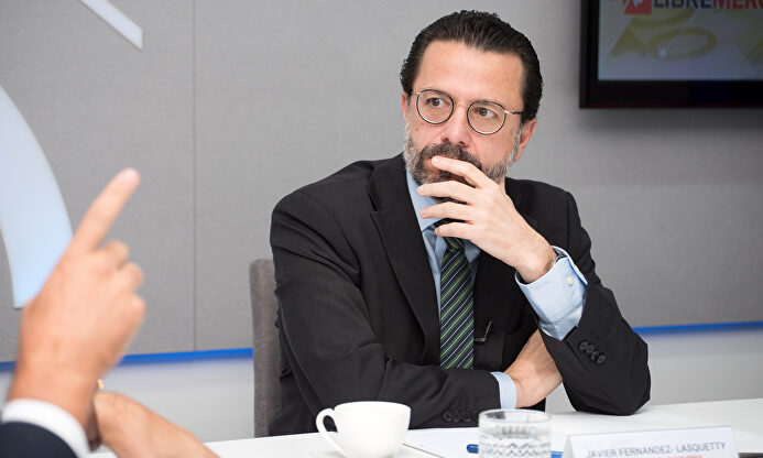 Javier Fernández Lasquetty en una de sus últimas visitas a esRadio | David Alonso Rincón