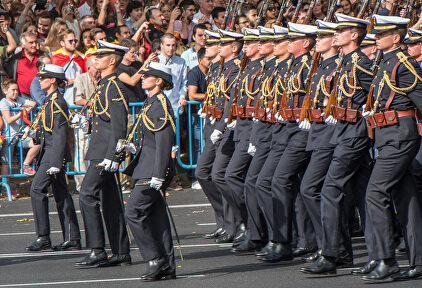Militares durante el desfile de la Fiesta Nacional. |  C.Jordá