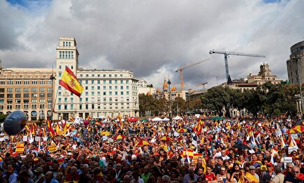Manifestación en Barcelona el pasado 12 de octubre. |  EFE
