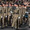 Militares del Ejército de Tierra durante el desfile de la Fiesta Nacional.
