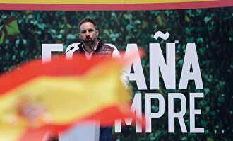 Abascal, en un mitin de Vox. |  EFE