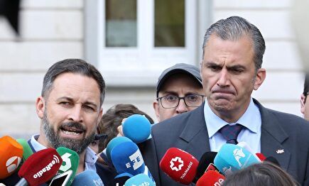 Santiago Abascal y el secretario general de Vox, Javier Ortega Smith. |  Alberto Cuéllar (Vox)