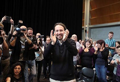 Pablo Iglesias este martes en Zaragoza |  EFE