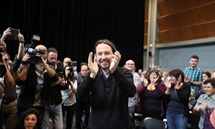 Pablo Iglesias este martes en Zaragoza |  EFE