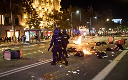 Violencia en las calles de Barcelona |  Twitter