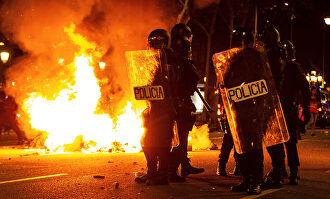 Imagen de los disturbios en Barcelona |  EFE