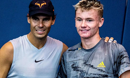 Rafa Nadal con Barney Fitzpatrick. |  Twitter