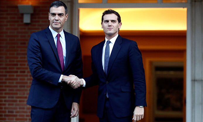 Pedro Sánchez y Albert Rivera, este miércoles en La Moncloa. |  EFE