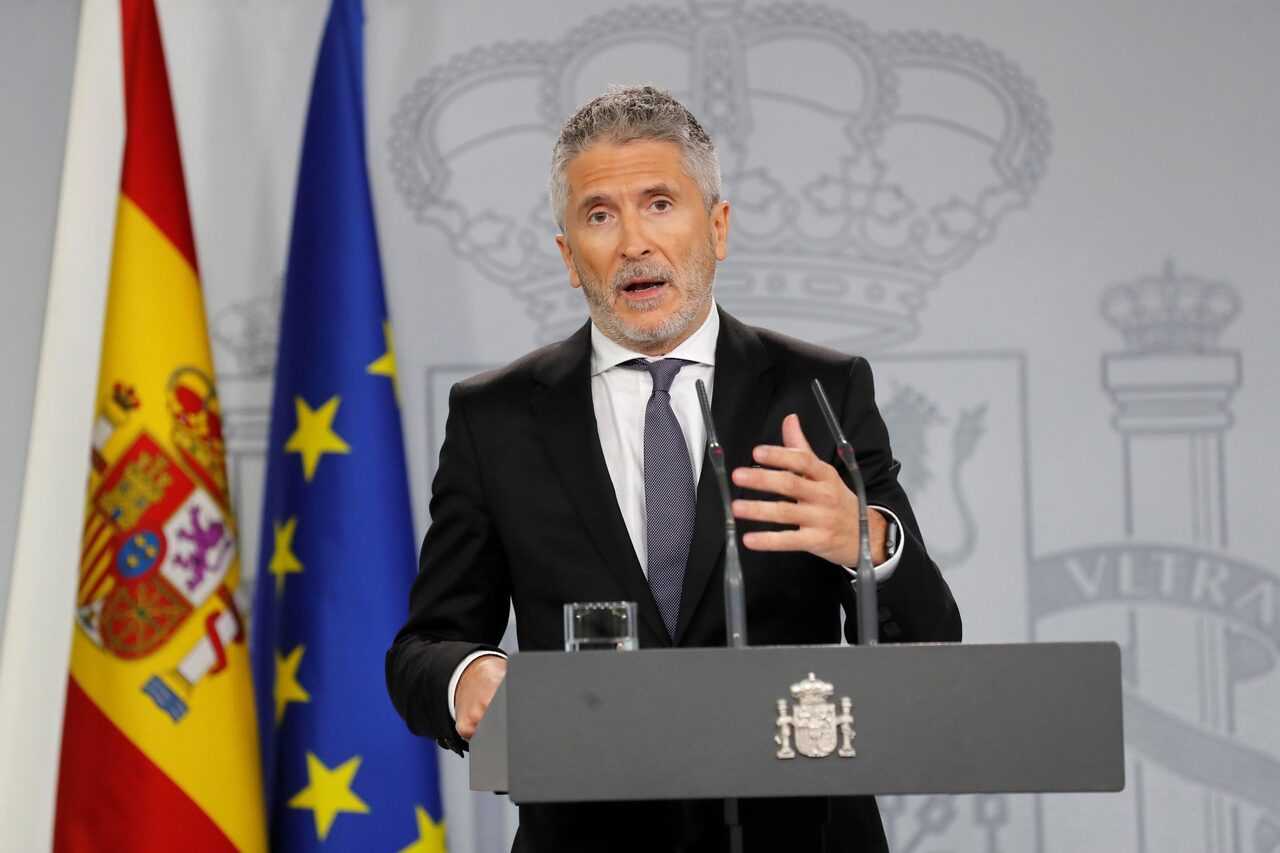 Grande Marlaska, durante la rueda de prensa. |  EFE