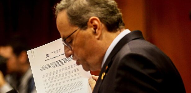 El presidente de la Generalidad, Quim Torra, este jueves |  EFE