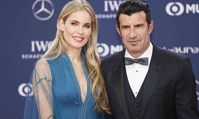 Luis Figo con su mujer. |  Archivo