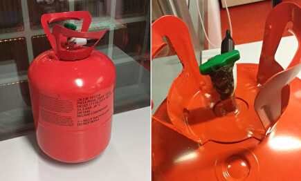 Imágenes de la bombona intervenida por los Mossos. |  LD