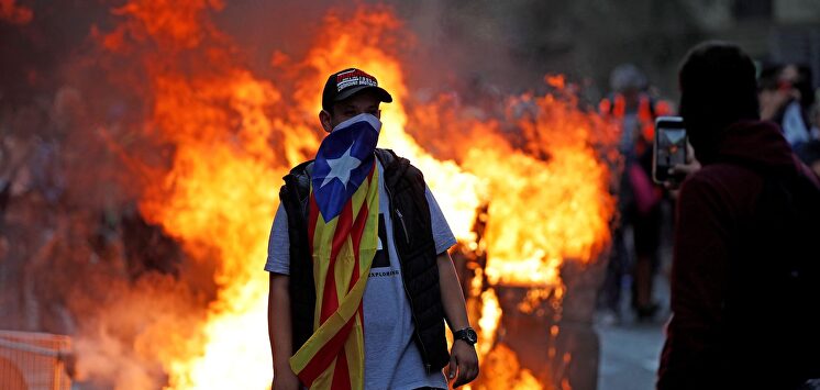 Violencia en el centro de Barcelona |  EFE