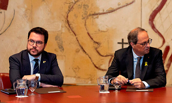 Pere Aragonés y Quim Torra. |  EFE