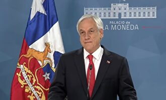 Sebastián Piñera, en su comparecencia de este martes. |  Imagen TV