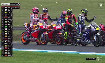 Pique entre Marc Márquez y Jorge Lorenzo tras tocarse en Phillip Island