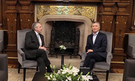 Encuentro entre Alberto Fernández y Mauricio Macri. |  Foto publicada en la cuenta de @mauriciomacri