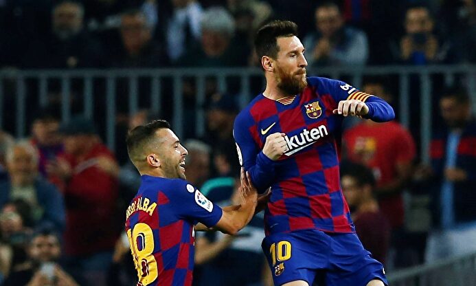 Jordi Alba junto a Messi | Archivo