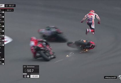 Durísima caída de Marc Márquez en Sepang