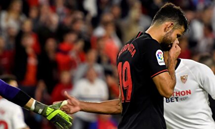Diego Costa no tuvo suerte ante el Sevilla. |  EFE