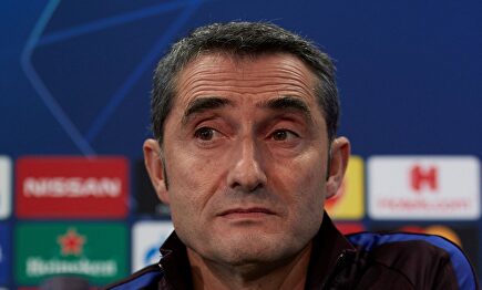 Ernesto Valverde, entrenador del Barcelona, en rueda de prensa. |  EFE