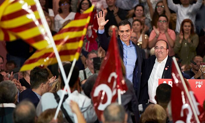 Sánchez e Iceta, en un acto del PSC |  EFE