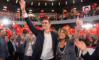 Pedro Sánchez y Susana Díaz, en un acto de la pasada campaña |  EFE
