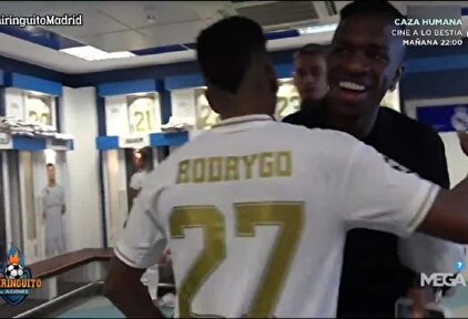 El abrazo de Vinicius y Rodrygo. |  Twitter