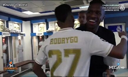 El abrazo de Vinicius y Rodrygo. |  Twitter